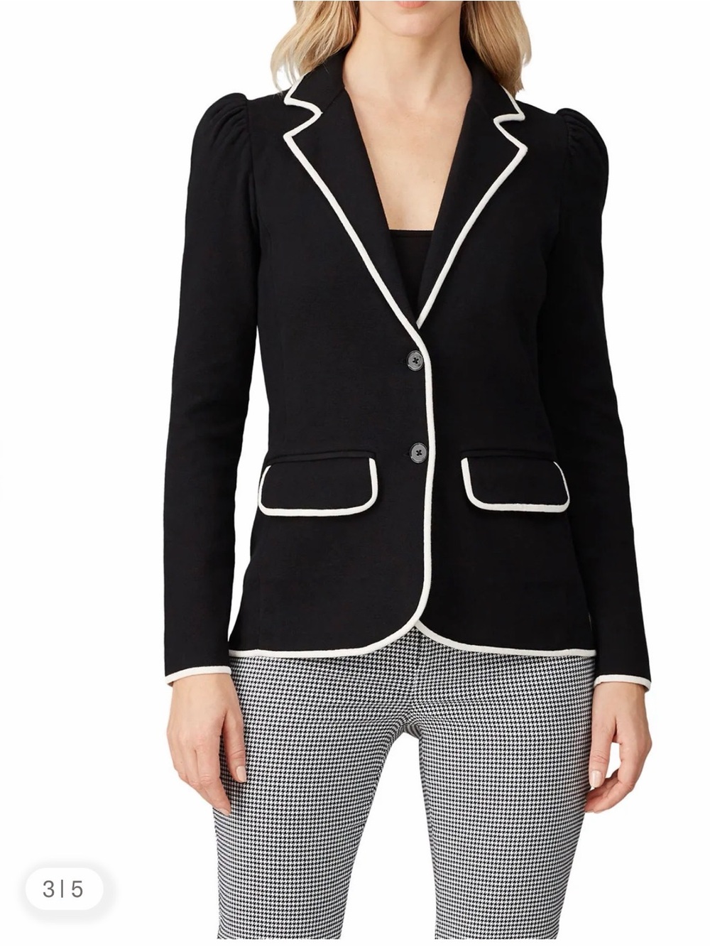 Lauren Ralph Lauren Black Puff Sleeve Blazer Small